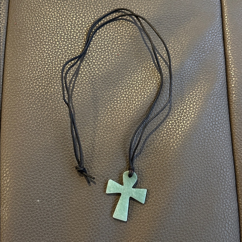Vintage Semi Precious Stone Cross Necklace